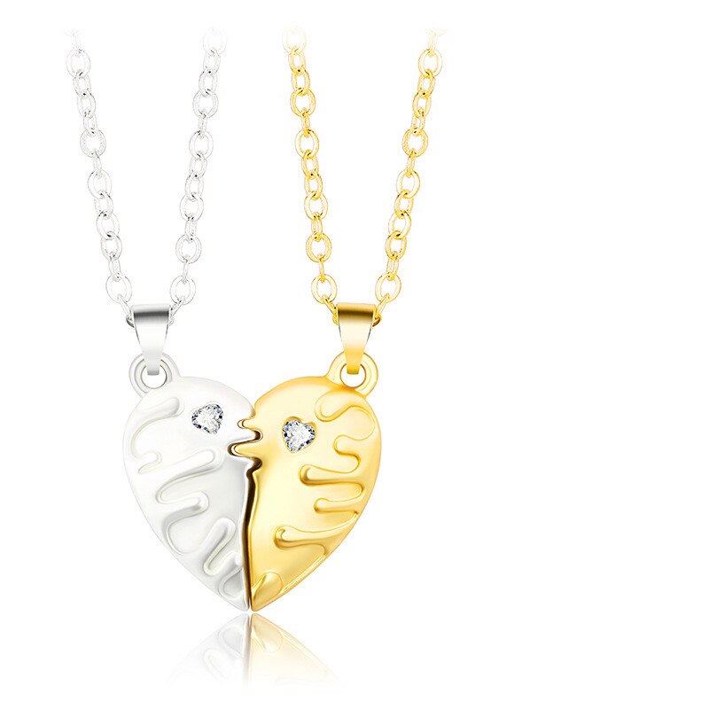 2 pz/set collana con ciondolo a cuore collana girocollo coppia magnetica collana per amanti donna donna uomo donna ragazzi ragazze regalo maschile