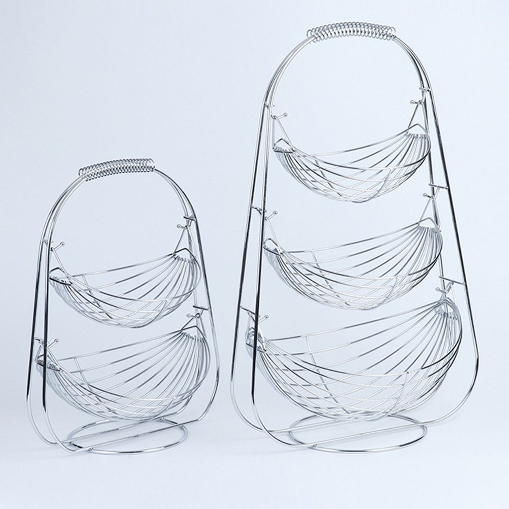 Double/Three Layer Fruit Basket Kitchen Home Metal Removable Large Capacity Fruit Tray Organizer