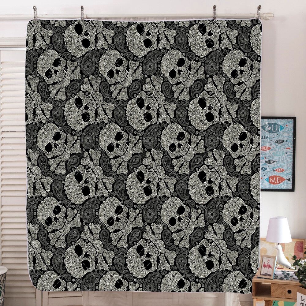 Czaszki narzuta czarna kołdra narzuty na dziecięce tekstylia domowe dla dorosłych