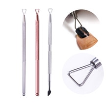 Varilla de acero inoxidable de silicona rosa y oro, removedor de Gel UV para cutículas, herramienta artística para uñas, 1 unidad