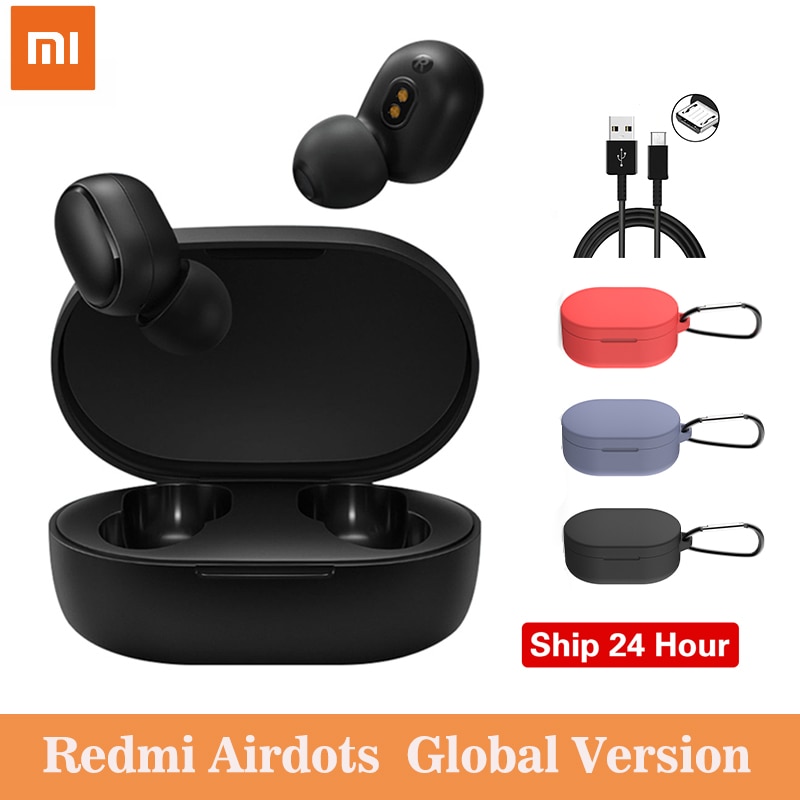 Global Version Redmi Airdots Original Xiaomi Earbuds Tws Wireless Earphone Bluetooth 5.0 Stereo Bass Headset With Mic Ai Control