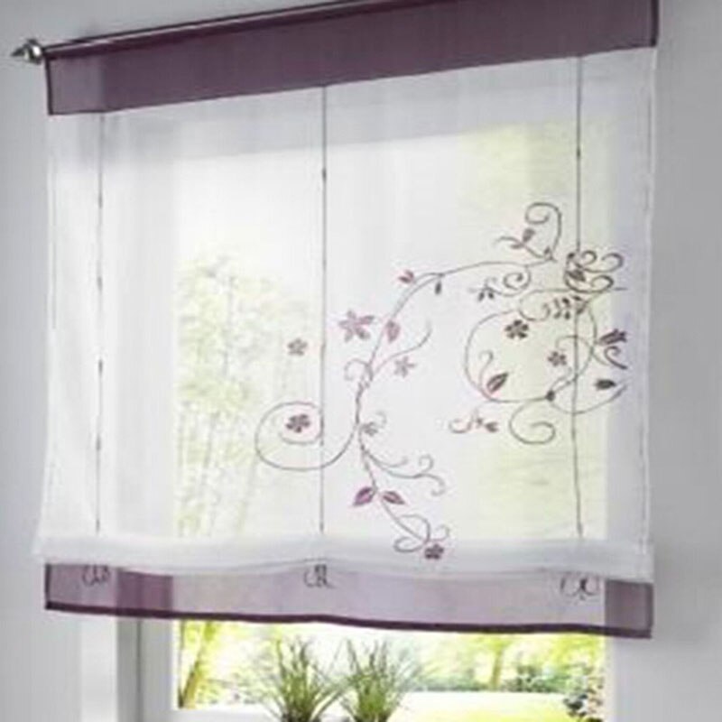 Modern Short Window Kitchen Tulle Voile Curtain For Living Room Divider Home Transparent Sheer Curtain Drapes Window Voile