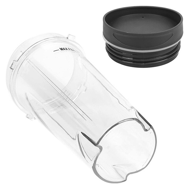 16 Oz Beker Met Twee Deksels, 6 Vinnen Blade Voor Ninja, blender Vervangende Onderdelen Accessoires Voor Ninja BL660 BL770 BL740(4 Stuks)
