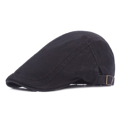 SUOGRY algodón gorras tipo boina para hombres Casual gorros boinas sombreros gorra de: black