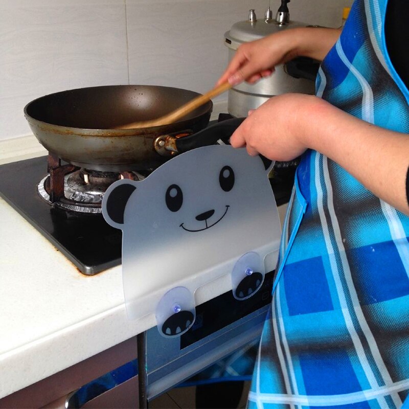 Köksredskap söta panda sucker cup splatter skärmar olja vatten splash ogenomtränglig baffel skärm för matlagning stekpanna diskbänk m.