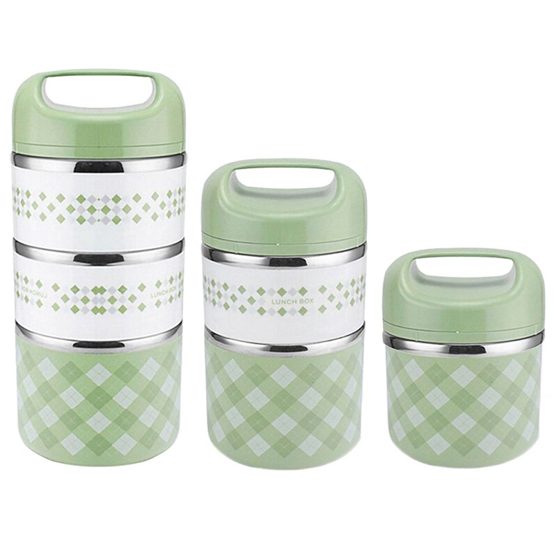 Draagbare roestvrijstalen thermische lunchbox voor op kantoor, lekvrije thermo lunchbox, voedselcontainer