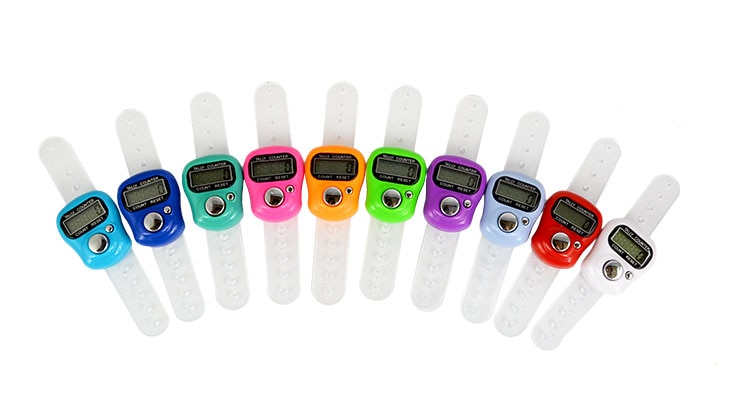 Mini LCD Electronic Digital Display Finger Hand Tally Counter Counting For Sewing Knitting Weave Tool Random Color