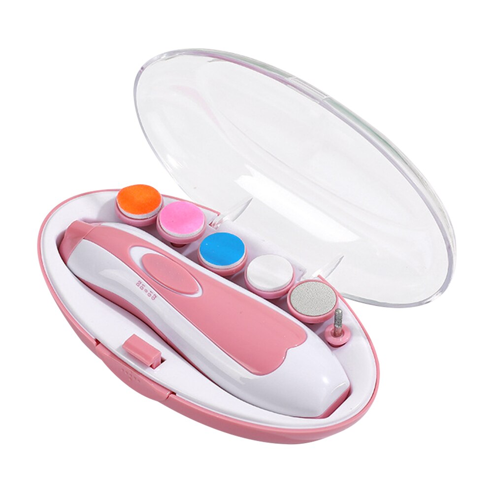 Electric Nail Trimmer with Light Electronic Nail Clipper Fingernail Cutter Manicure Pedicure Tool Automatic Toe Nail Clipper: Pink