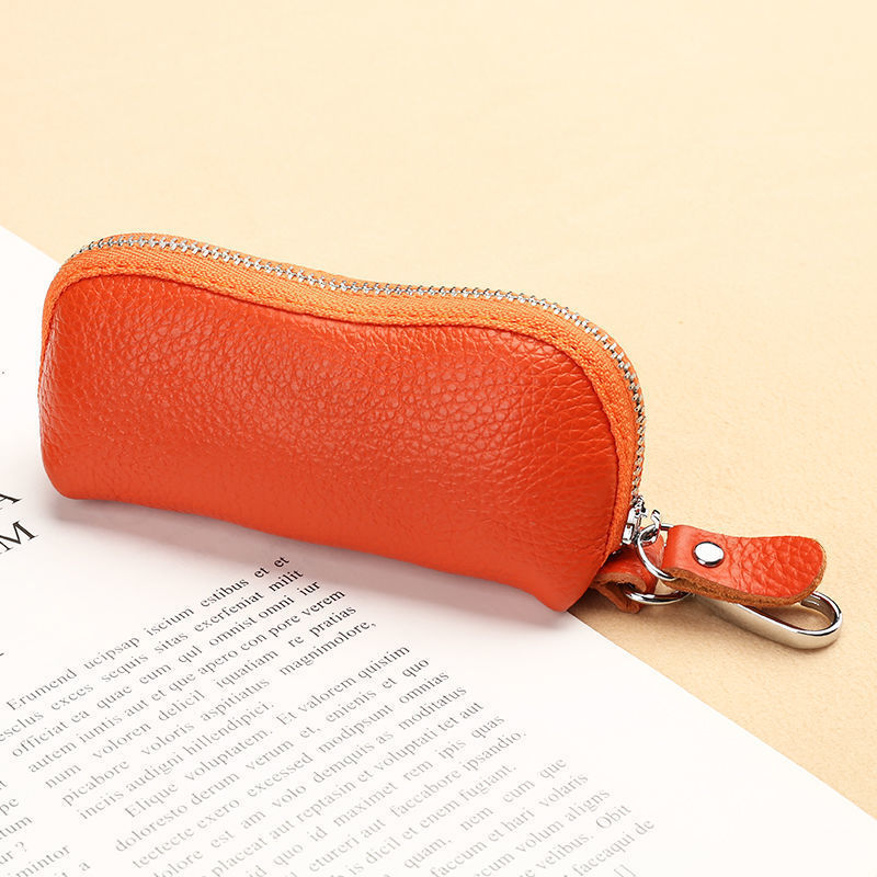 Sleutel Portefeuilles Unisex Rits Mini Kleine Sleutelhanger Houder Pouch Draagbare Auto-Sleutel Opslag Trendy Huishoudster Organisator Kleine Portemonnee: orange