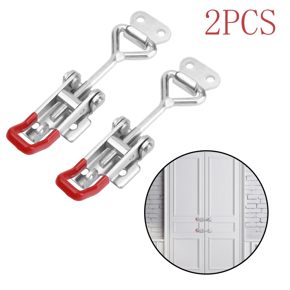 5Pcs Adjustable Steel Lever Handle Clamp Hasp Toggle Latch Catch Lock For Cabinet Boxes Door Toggle Clamp Horizontal Clamp: M