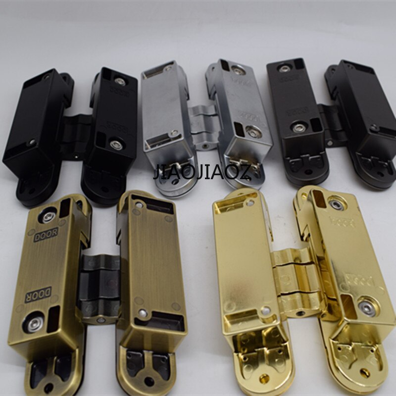 3D adjustable hidden hinge 3D adjustable hinge invisible door hinge rose gold hinge size 140*30mm door hinges for heavy doors