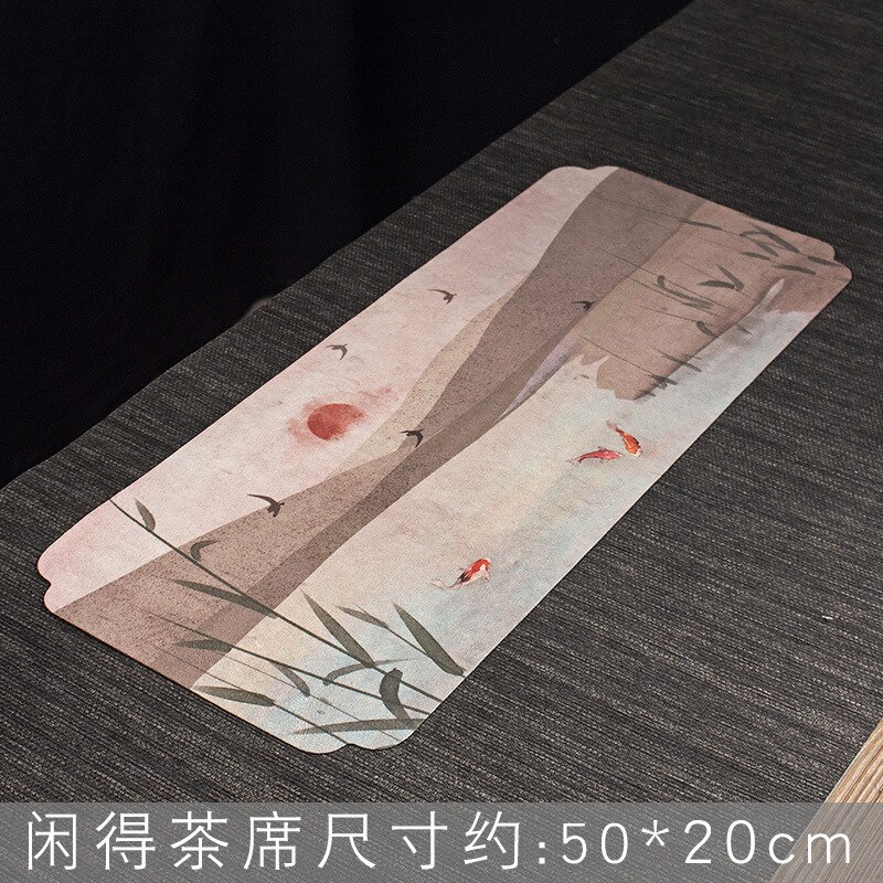 Torchon peint, torchon à thé, nappe de table, tapis de thé absorbant, théière, pièces de rechange pour cérémonie du thé Zen: D