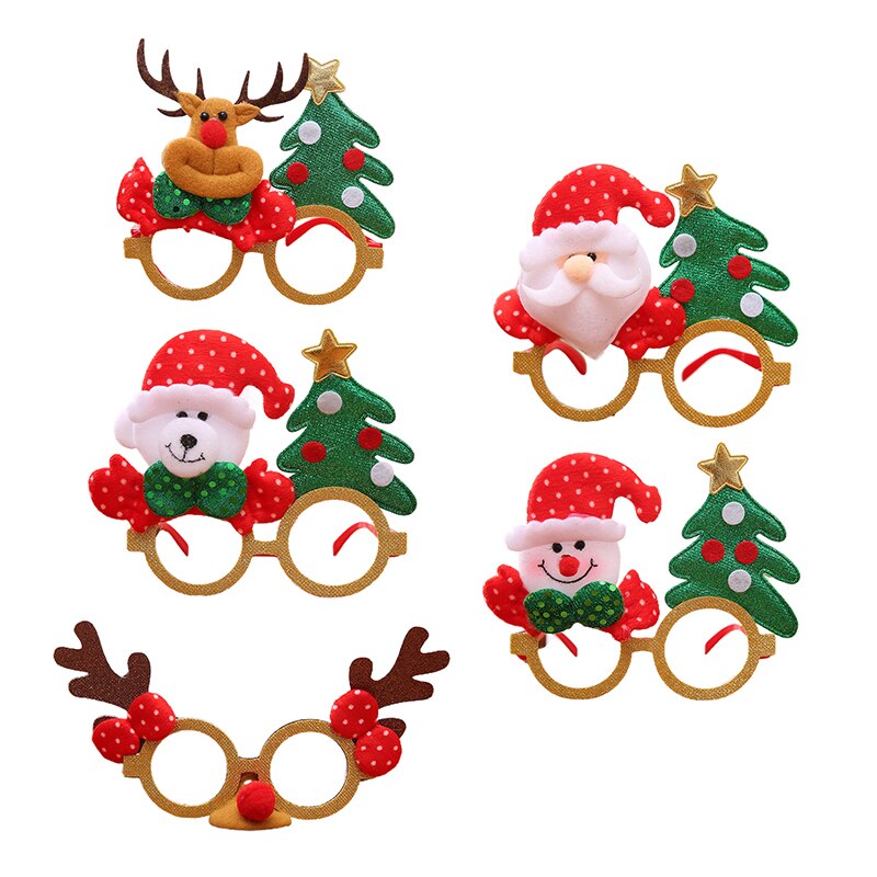 1pc mignon Elk père noël bonhomme de neige lunettes noël fête décoration meilleurs pour adultes et enfants famille fête décoration