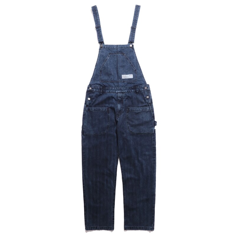 Safari stil denim overalls til mænds funktionelle multi-pocke bib-bukser work cargo bukser mænd baggy bib jeans