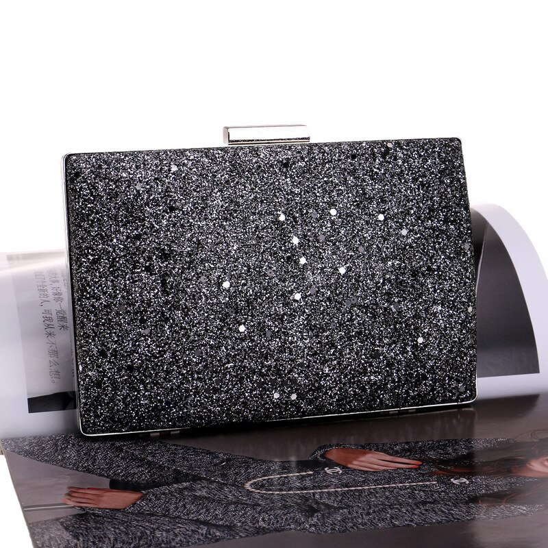 Mode Kleine Vrouwen Clutch Kroon Diamanten Dame Avondtassen Met Ketting Schouder Purse Rood/Zilver/Zwart/blauw/Goud Avondtasje: Black