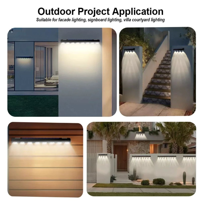 4/8LED wandlamp op zonne-energie Tuinlamp Buiten Waterdicht Balkon Traphek Sfeervolle decoratieve verlichting