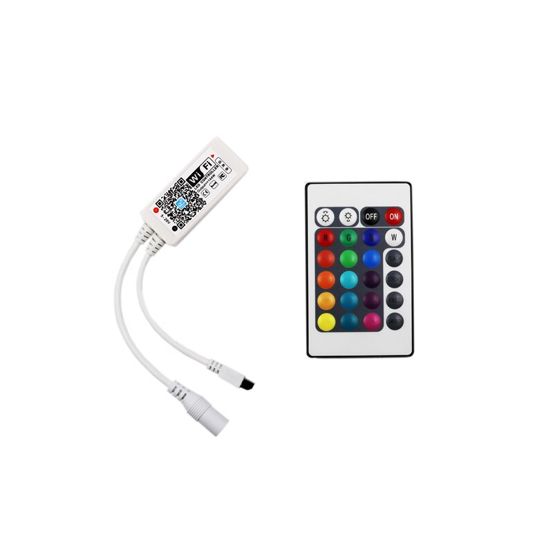 Mini WIFI LED RGB Controller + RF 21/IR 24Key Remote Controler Voor SMD 5050 2835 RGB LED Strip licht