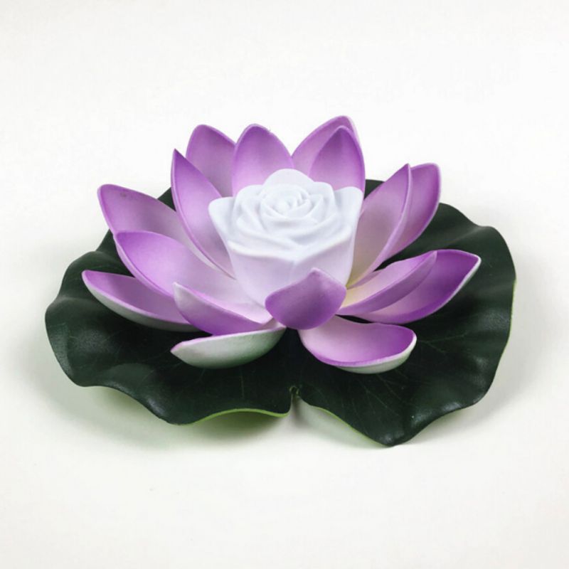 18cm Künstliche Lotus-förmigen Geändert Schwimm Blume LED Lampen Wasser Schwimmen Schwimmbad wünschen Licht Mit Einschließlich Batterie Blumen: Z