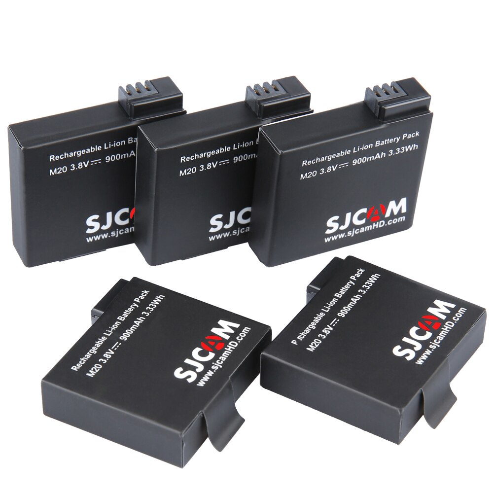 SJCAM-batería recargable de iones de litio para cámara deportiva, 3,8 V, 900mAh, 3.33Wh, color negro, Original, para SJCAM M20, 2 uds.
