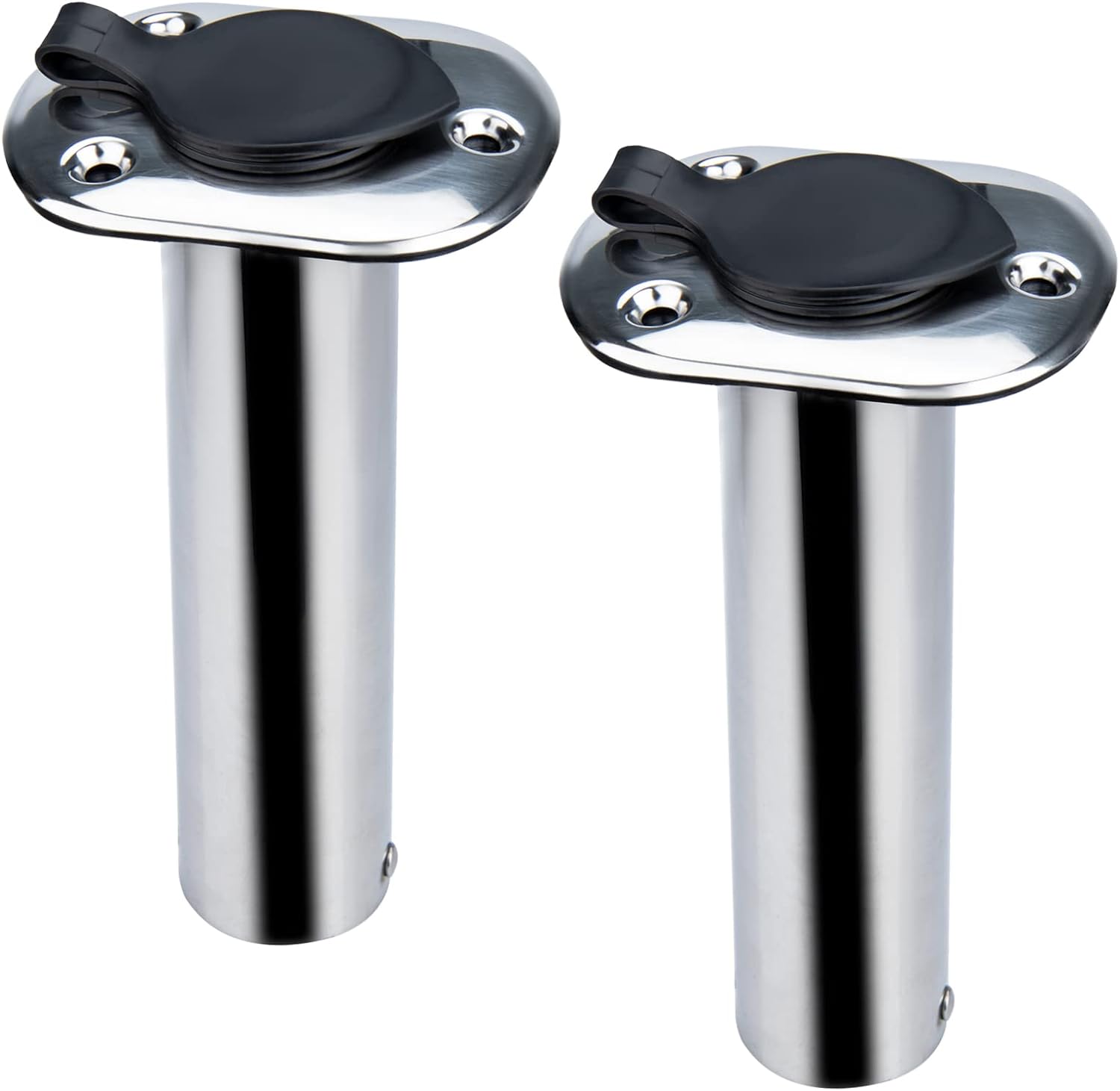 2x Roestvrijstalen Bootaccessoires Van Scheepskwaliteit, Flush Mount, 15, 30, 90 Graden Visstaafhouder, Mariene: WHITE