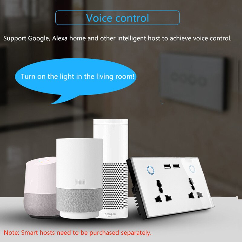 ASEER UK Double usb Universal wifi socket,WIFI wall outlet with USB,WIFI Smart USB Wall Socket compatible alexa,google assistant