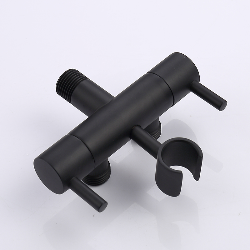 Bidets Kraan Chrom/Zwart/Goud Wc-reiniger Set Douchestraal Bidet Spuit Wc Kranen Wall Mounted Douche Bidets: Black Vavle Only