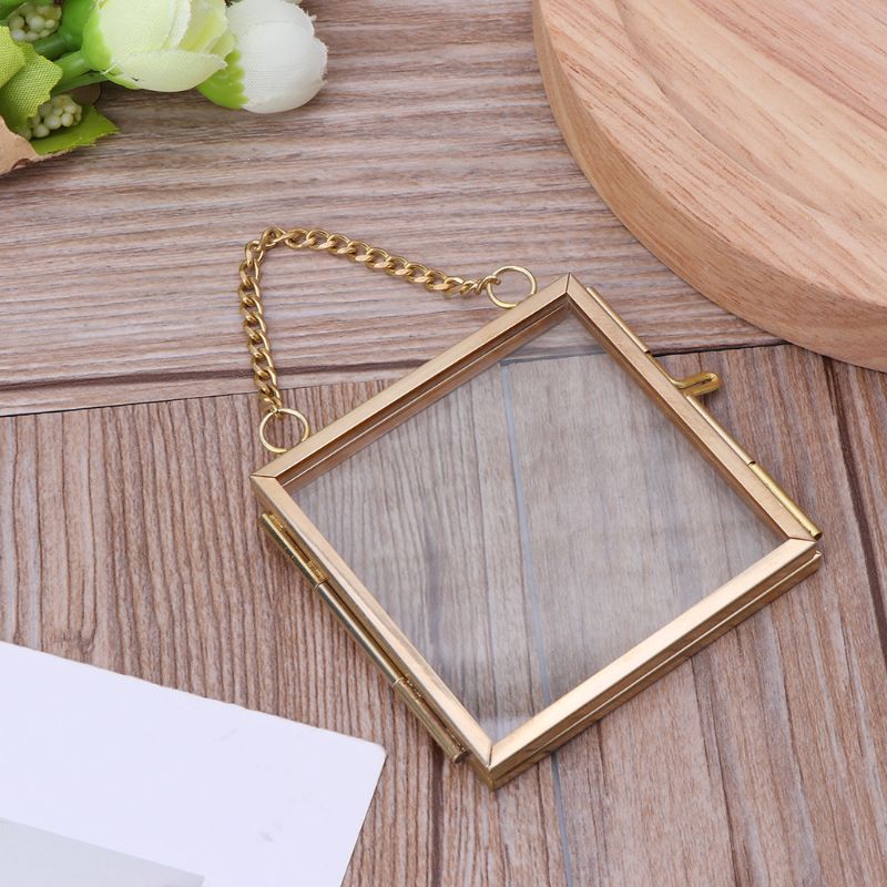 Antique bronze hanging picture picture glass metal picture frame vintage free holder hanging picture frames home decor