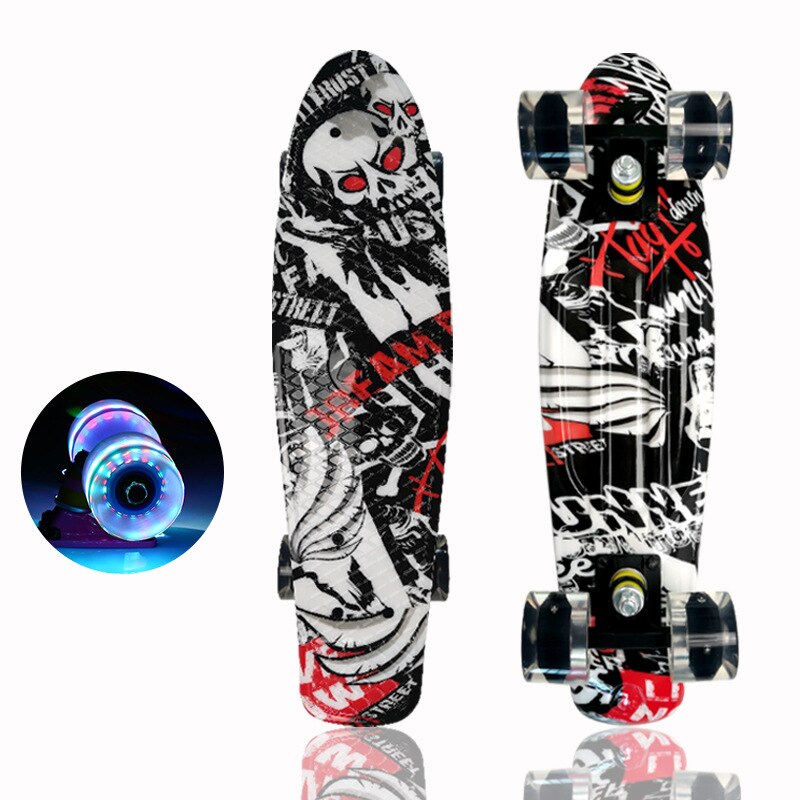23" Complete Mini Cruiser Skateboard Penny Board Skate Board Sidewalk Road Sliding Single Kicktail Hard Plastic PU Wheels Girls: A9