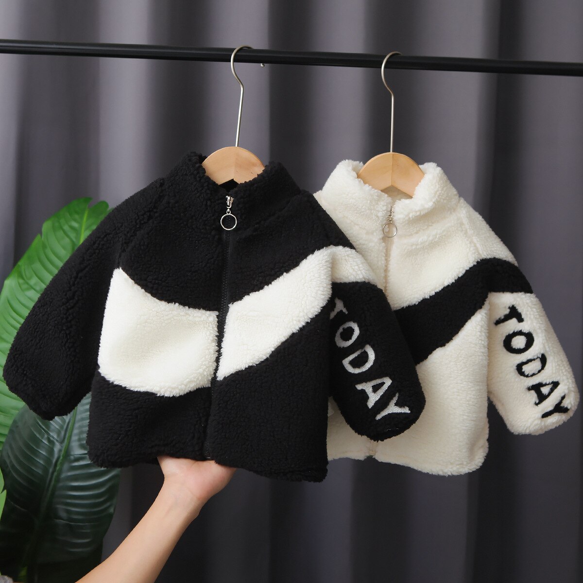 Veste polaire épaisse en peluche pour enfants, manteaux chauds pour garçons et filles, vêtements d'extérieur en velours, automne et hiver