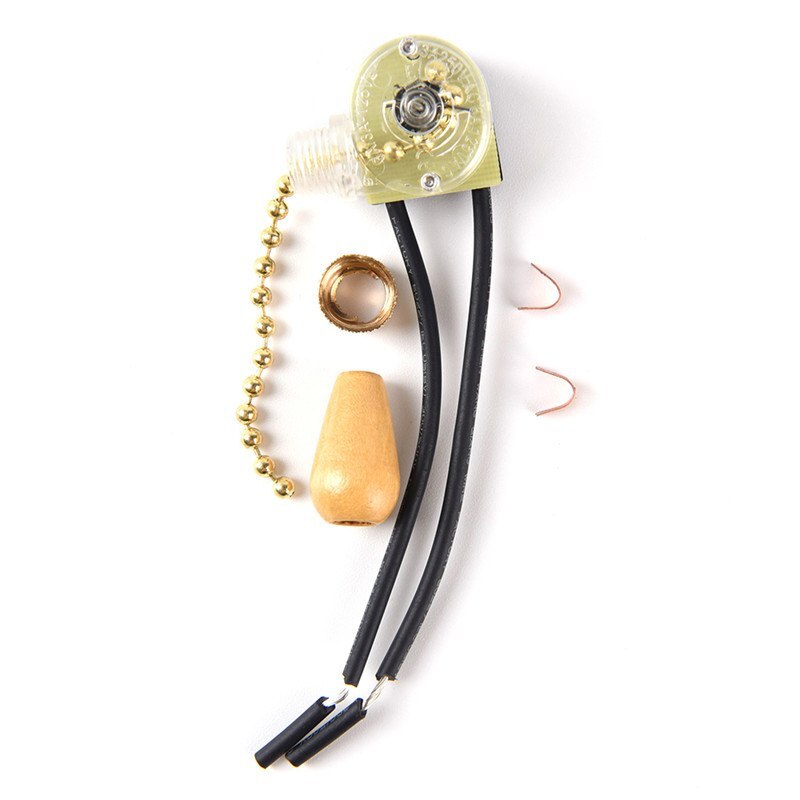 250V DIY Light Lamp Hanging Chain Switch Metal/Wood Drops 3A Zipper Switch Gold/Chrome Pull Switch Wall/Table/Floor Accessories