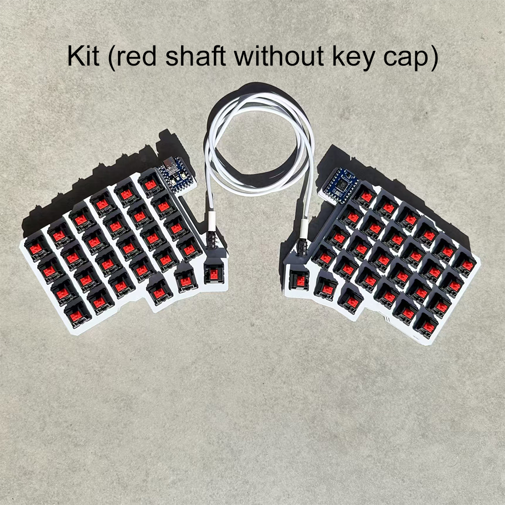 Gesplitst toetsenbord 54 toetsen Bedraad Ergonomie Toetsenbord Swap Ondersteuning QMK/VIAL Links- en rechtshandig Aangepaste pc-gameraccessoires: Bruin