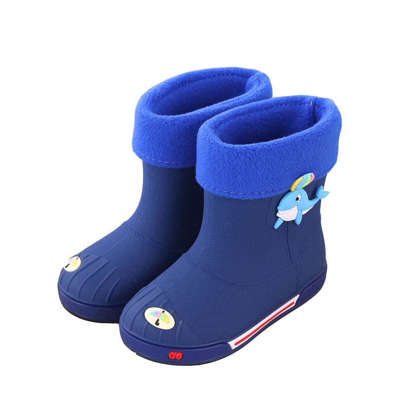Versión coreana de botas para lluvia para niños de dibujos animados botas de lluvias para bebé antideslizante color sólido 2-8 años de edad niños y niñas zapatos de agua