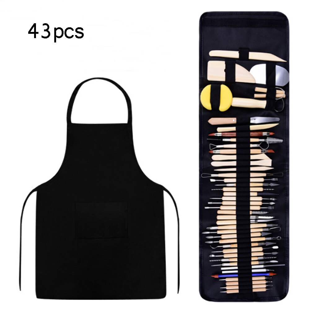 52/51/43/42 pcs Clay Sculpting Kit Clay Sculpting Sculpt Tool Wooden Handle Modeling Clay Tools set: 43pcs