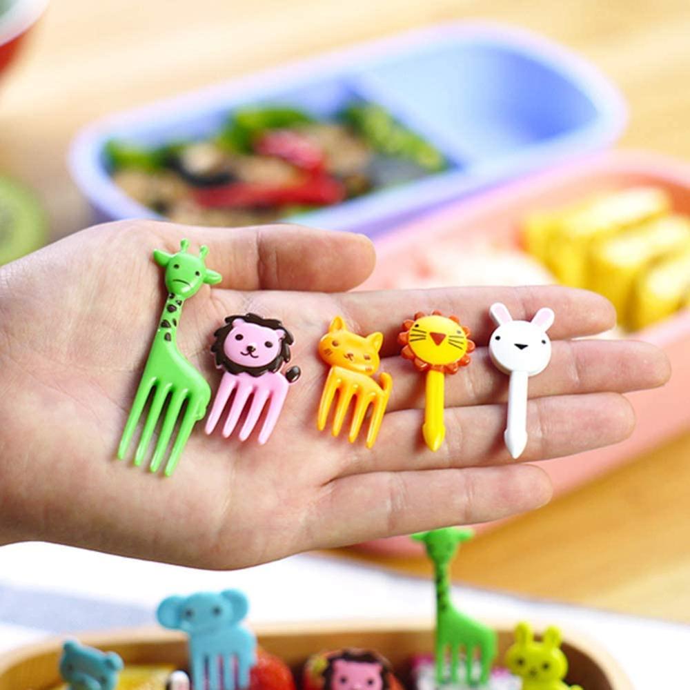 20 stk mat frukt gaffel kake dessert gafler barn dyr mini tegneserie tannpirker bento lunsj for cocktail party forsyninger