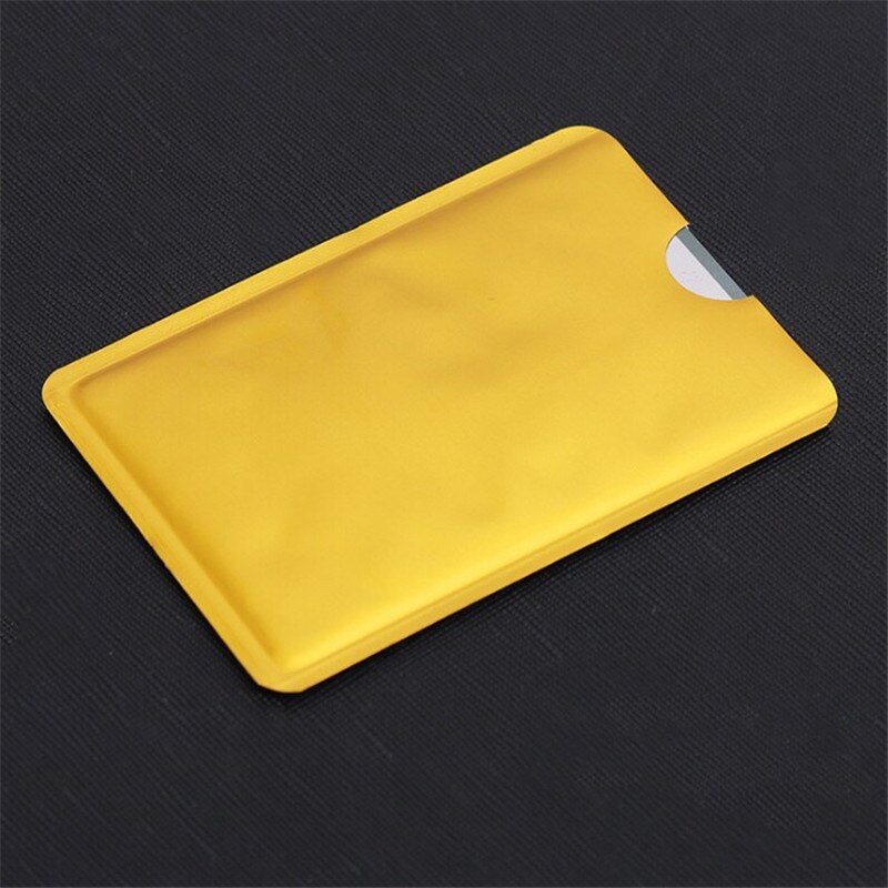 10 Pcs/Pack Anti-theft Reader Lock Bank ID Case Anti Rfid Blocking Card Holder Smart Safety Protection Metal Credit Card Holder: Gold