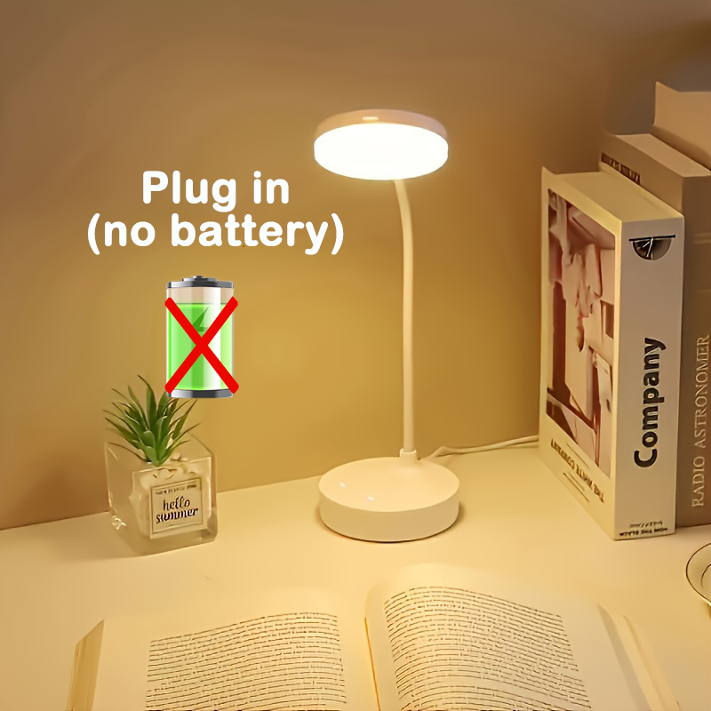 USB opvouwbare tafellamp Draagbare bureaulamp Ondersteuning 3-kleuren Traploos dimmen Oogbescherming Slaapkamer Lezen Bedlampje: Default Title