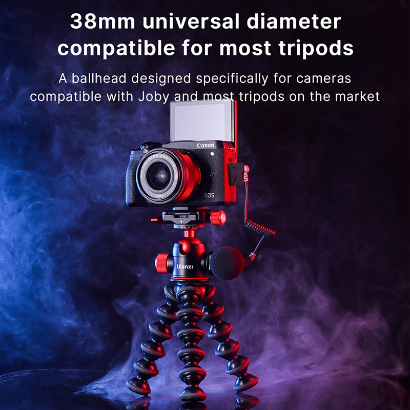 Ulanzi U-70 Tripod Ball Head Shoe Double Panoramic Head Dual Cold Shoe Tripod Ball Head Mini Cold Shoe Spherical Bracket