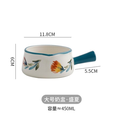 Modern ceramic small milk jug mini milk cup with handle milk jug coffee cup home breakfast salad oatmeal bowls cute tableware: large-4