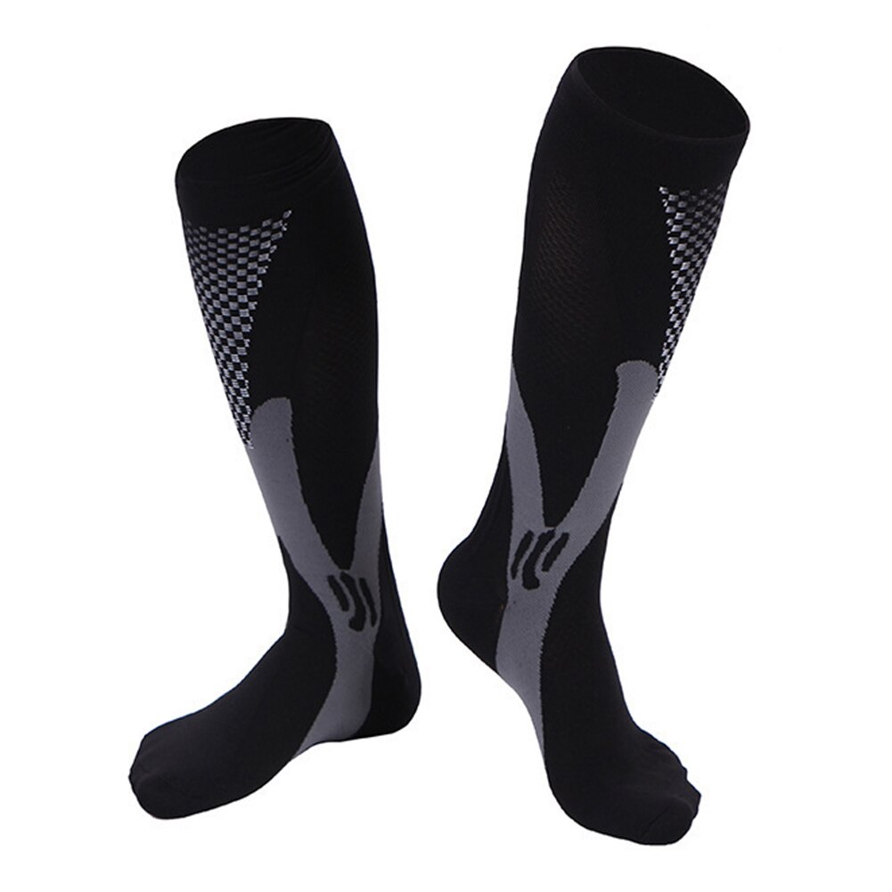 Calcetines de compresión para correr para hombre y mujer, medias deportivas para maratón, ciclismo, fútbol, venas varicosas,: black / M