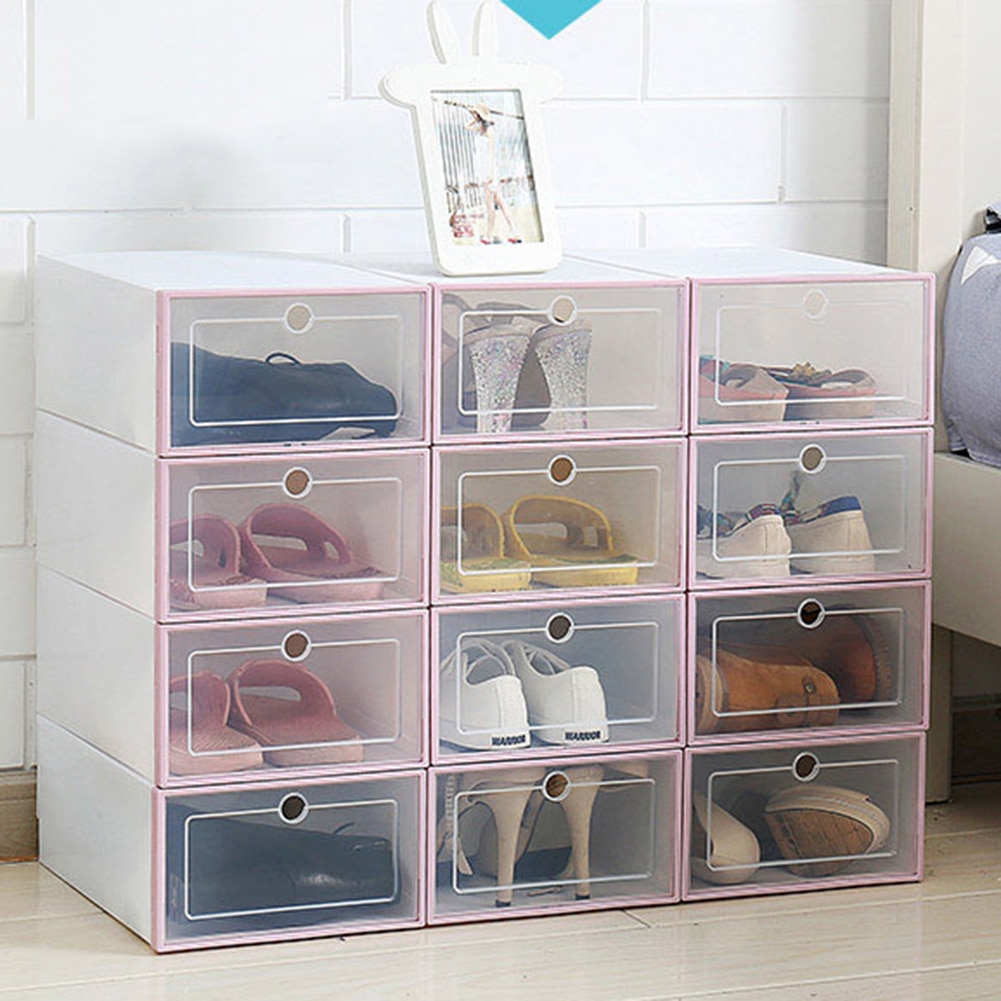 Stackable Dustproof Storage Drawers Plactic Shoes Box Transparent Shoes Storage Box Laundry Storage Drawer Storage Organizer