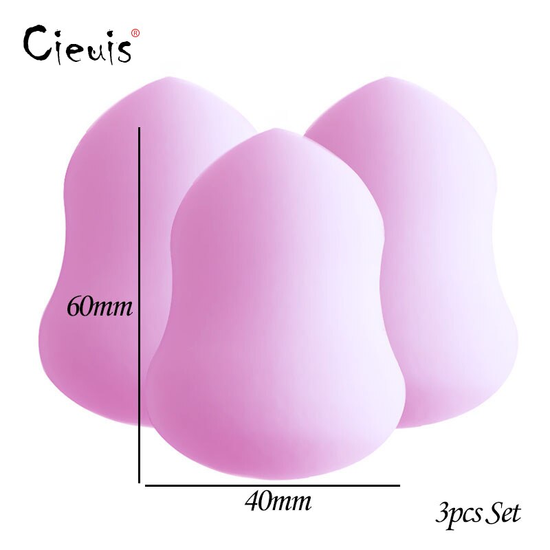 3pc maquillage éponge cosmétiques bouffée mélangeur ensemble Puf maquillage éponge pour maquillage visage poudre liquide fond de teint Puf pour directe: 3pcs Pink  Gourd