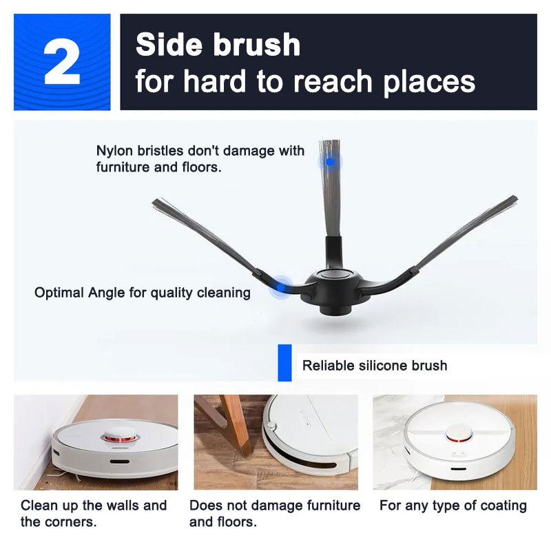 HEPA-Filter, Wischtuch, für Xiaomi 2S, 3C, Mi Roboter Vakuum Mopp P, STYJ02YM, XMSTJQR2S, Mijia Staubsauger-Ersatzzubehör, Hauptbürste, Seitenbürste, Ersatzteile für Zuhause