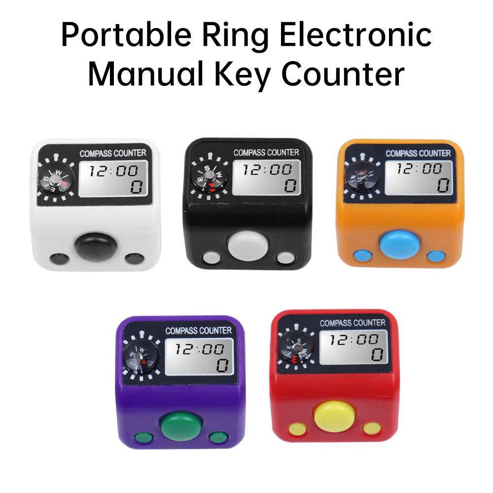Contador de dedo con conteo de 5 dígitos, 0-99999, tipo anillo portátil, pantalla Digital Manual electrónica, contador de botones para almacén