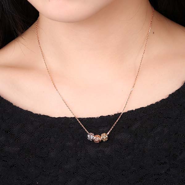 1PCS Genuine 18K Gold Pendant White Gold Rose Gold Lucky lulutong Bead Hollow Ball Pendant For Women Girl