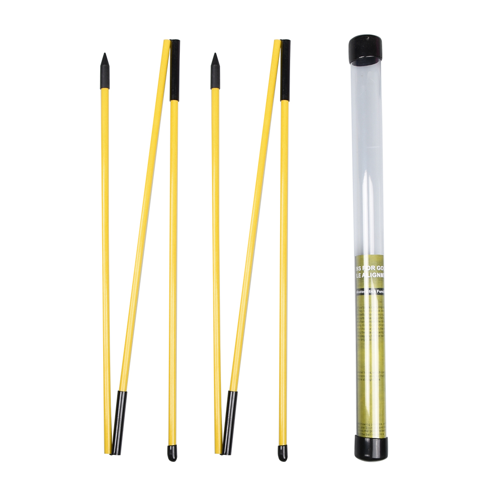 6 farben Golf Ausrichtung Sticks Zusammenklappbare Golf Praxis Stangen Putter Grün Trainer Werkzeuge Golf Swing Training Tool: YELLOW