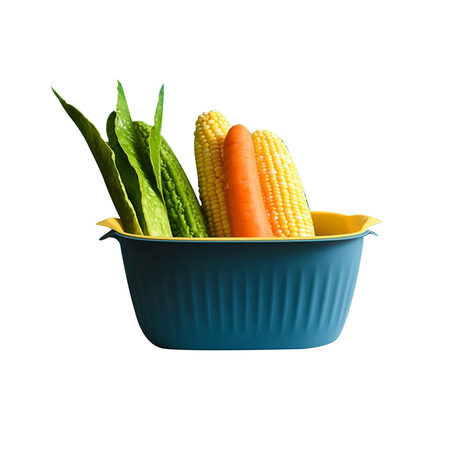 Vegetables Drying Basket, Storage Box, Detachable Camping Kitchen Portable Tableware Large Capacity 2-Layer Box