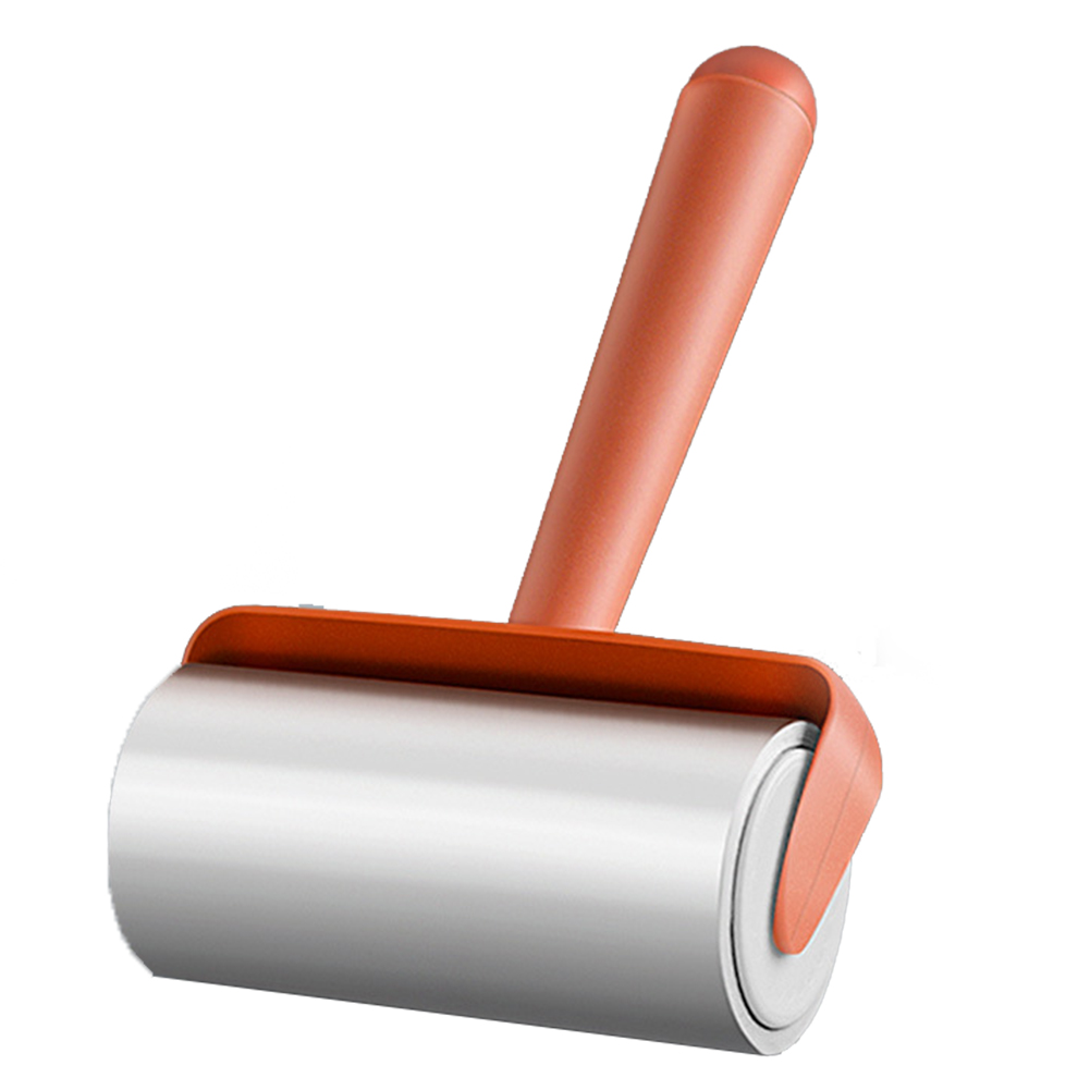Sticky Paper Roller Super Sticky Clothes Lint Rolling Remover Sofa Fabric Pet Hair Dust Fuzz Removal Roller Cleaning Brush: Orannge