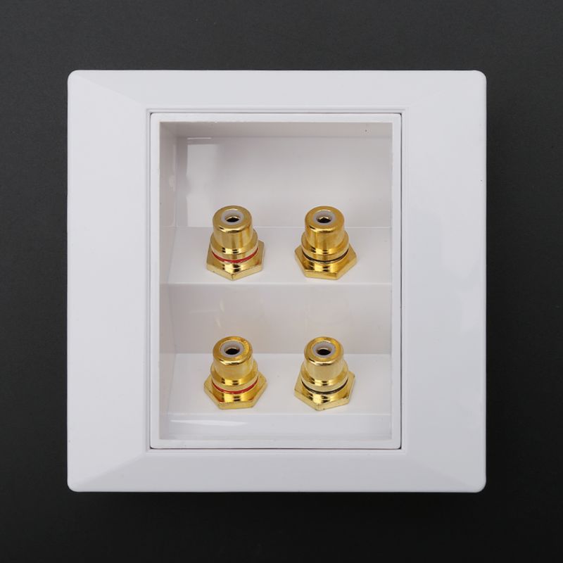 RCA Wall Socket Audio Panel Speaker Junction Box Lotus Power Outlet