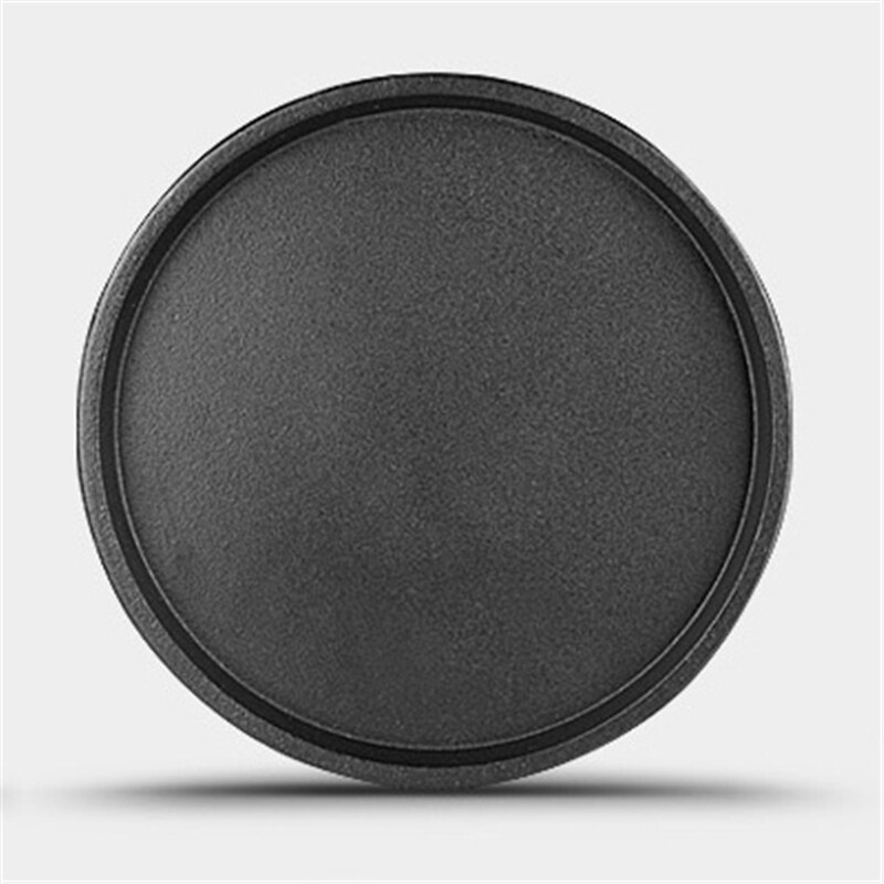 Round household iron plate plate Korean barbecue pan fried steak plate non stick cast iron barbecue plate steak plate cast iron
