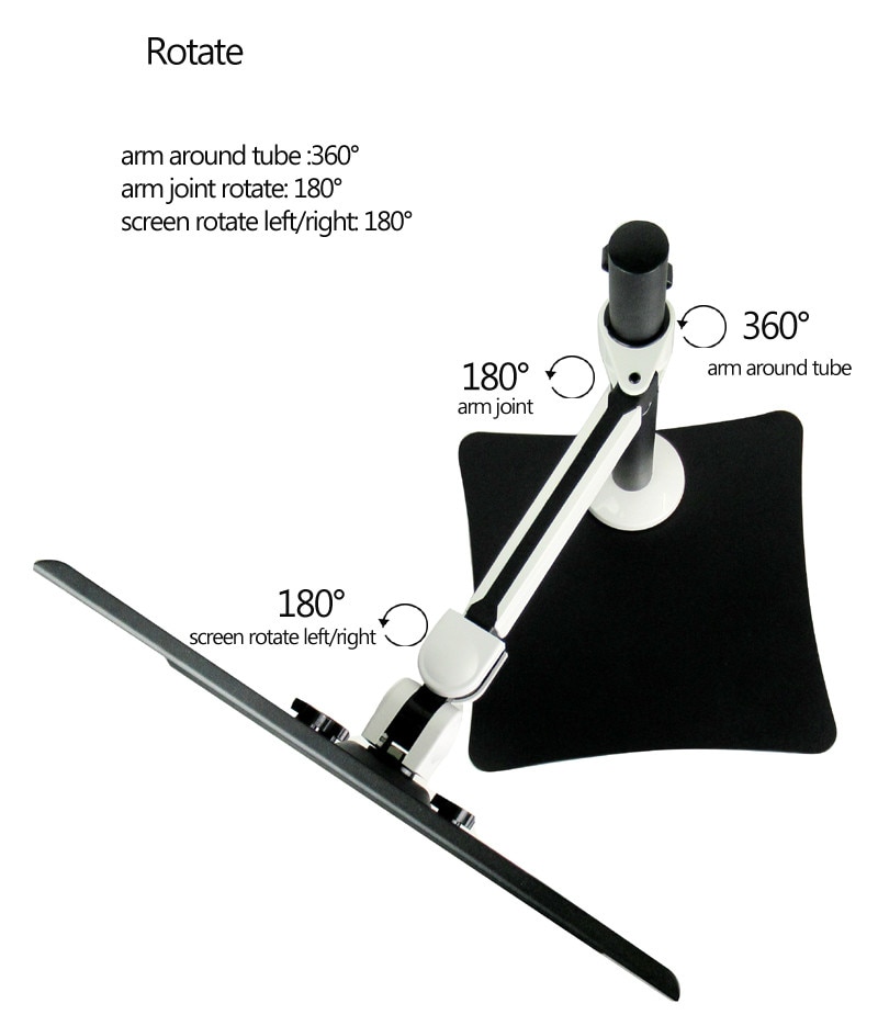 60CM high 10kg big metal base 10"-17" normal lcd monitor mount desk stand+ laptop bracket holder with mouse tray mount